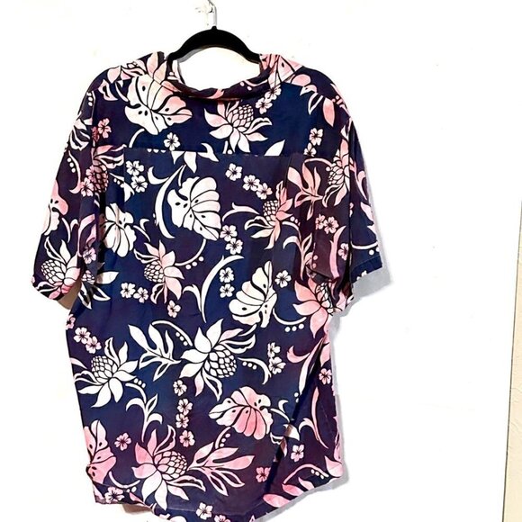 Vintage Aloha Hawaiian Tie Dyed Kai Nani Shirt Size XL Extra Large Blue Red - Picture 6 of 6